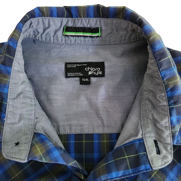 CHLOROPHYLLE Plaid Outdoor Shirt Short Sleeve Button-Up xl - Picture 6 of 12